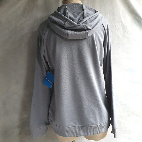 Columbia Women's Logo French Terry Cotton Hoodie Sweatshirt in a Cool Grey Md - Picture 3 of 16